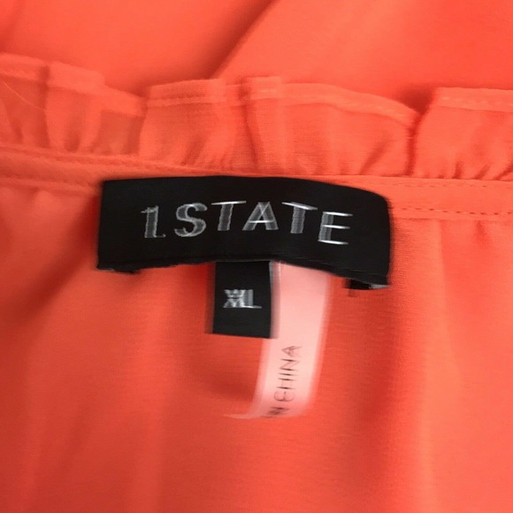 NWT 1. State Orange Slit Shoulder Top - Picture 6 of 10